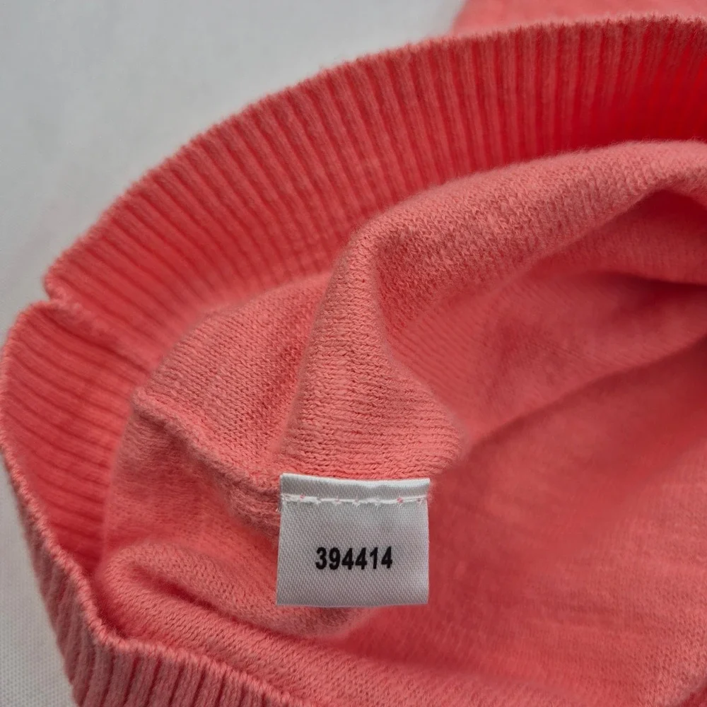 LOFT Coral‎ Pink Knit Button Front Cardigan Sweater XL Lightweight 3/4 Sleeve